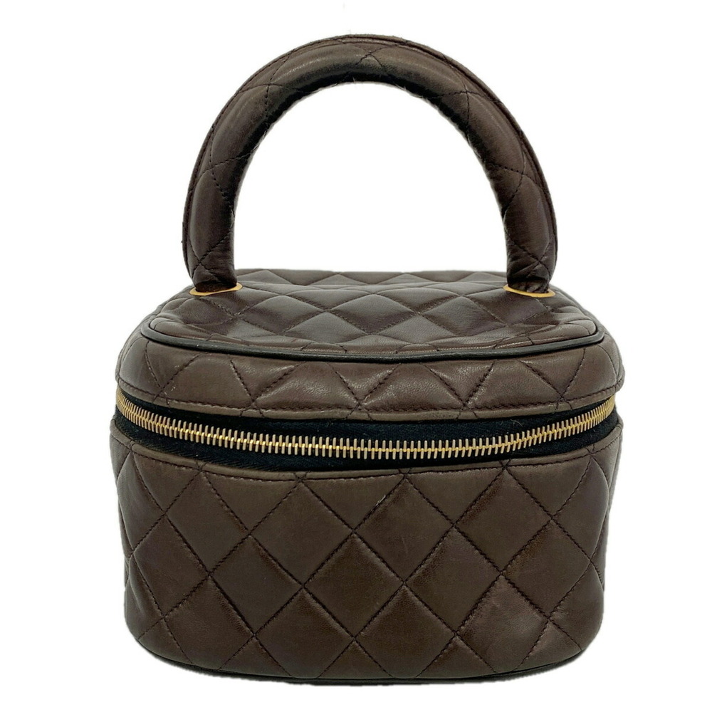 Chanel handbag/vanity bag, Matelassé lambskin, black, women's, P3472158